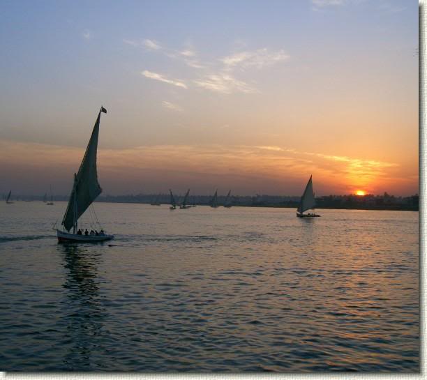 coucher de soleil sur le Nil